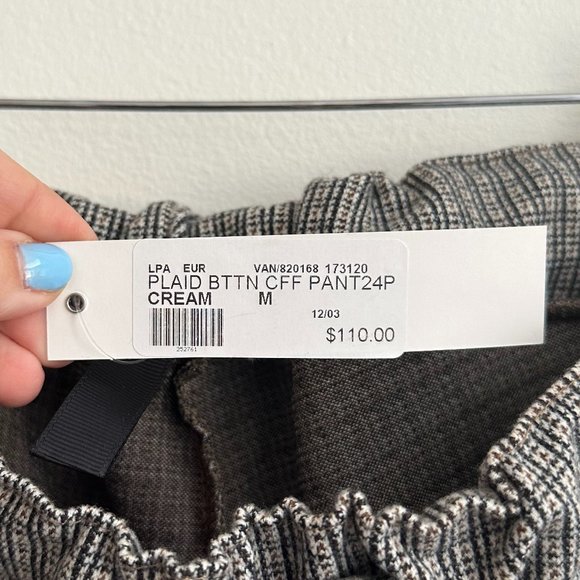 NWT TAYLOR ROSE PLAID BUTTON CUFF PANT W/ POCKET STRETCHY MEDIUM - Picture 3 of 6